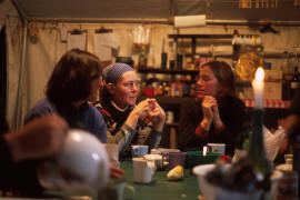 in the kitchen tent